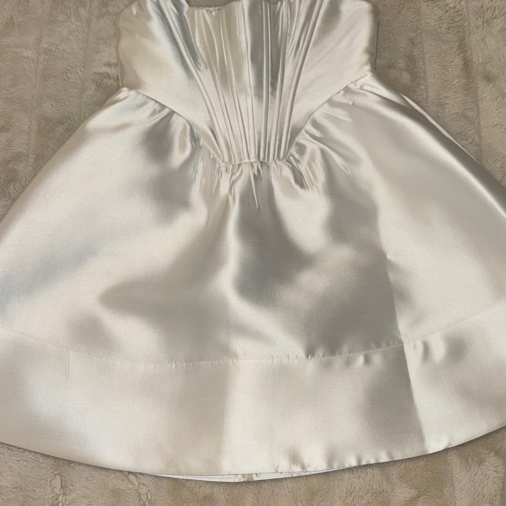 Lulu's White Satin Mini Dress